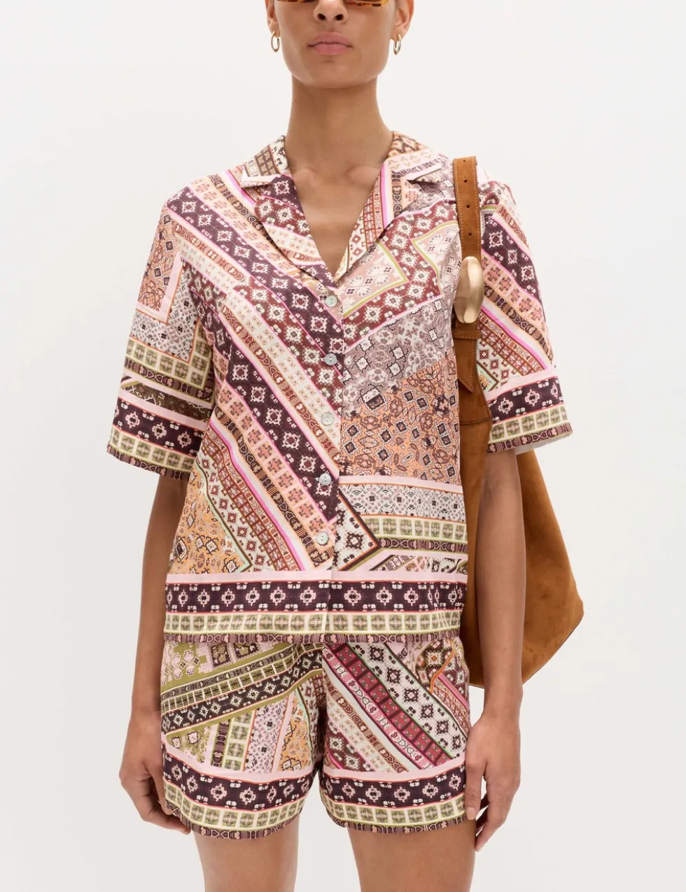 Geometric Printed Button Through Shirt