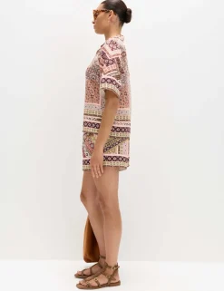 Geometric Printed Button Through Shirt