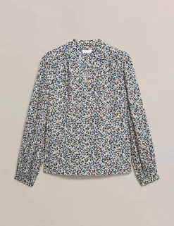 Geometric V-Neck Blouse