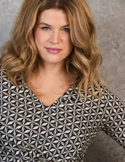 Geometric V-Neck Side Tie Tunic