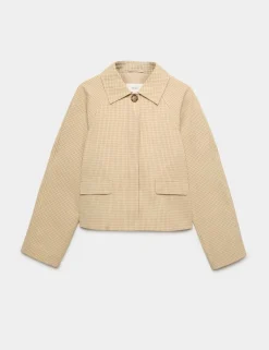 Gingham Button Through Short Jacket