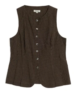 Gingham Cropped Waistcoat