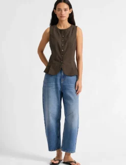 Gingham Cropped Waistcoat