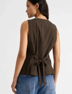 Gingham Cropped Waistcoat
