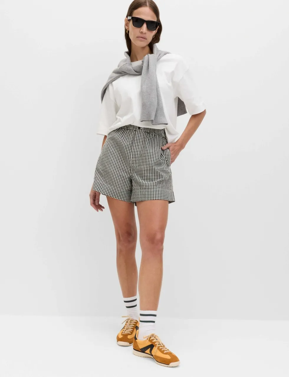 Gingham High Waisted Shorts