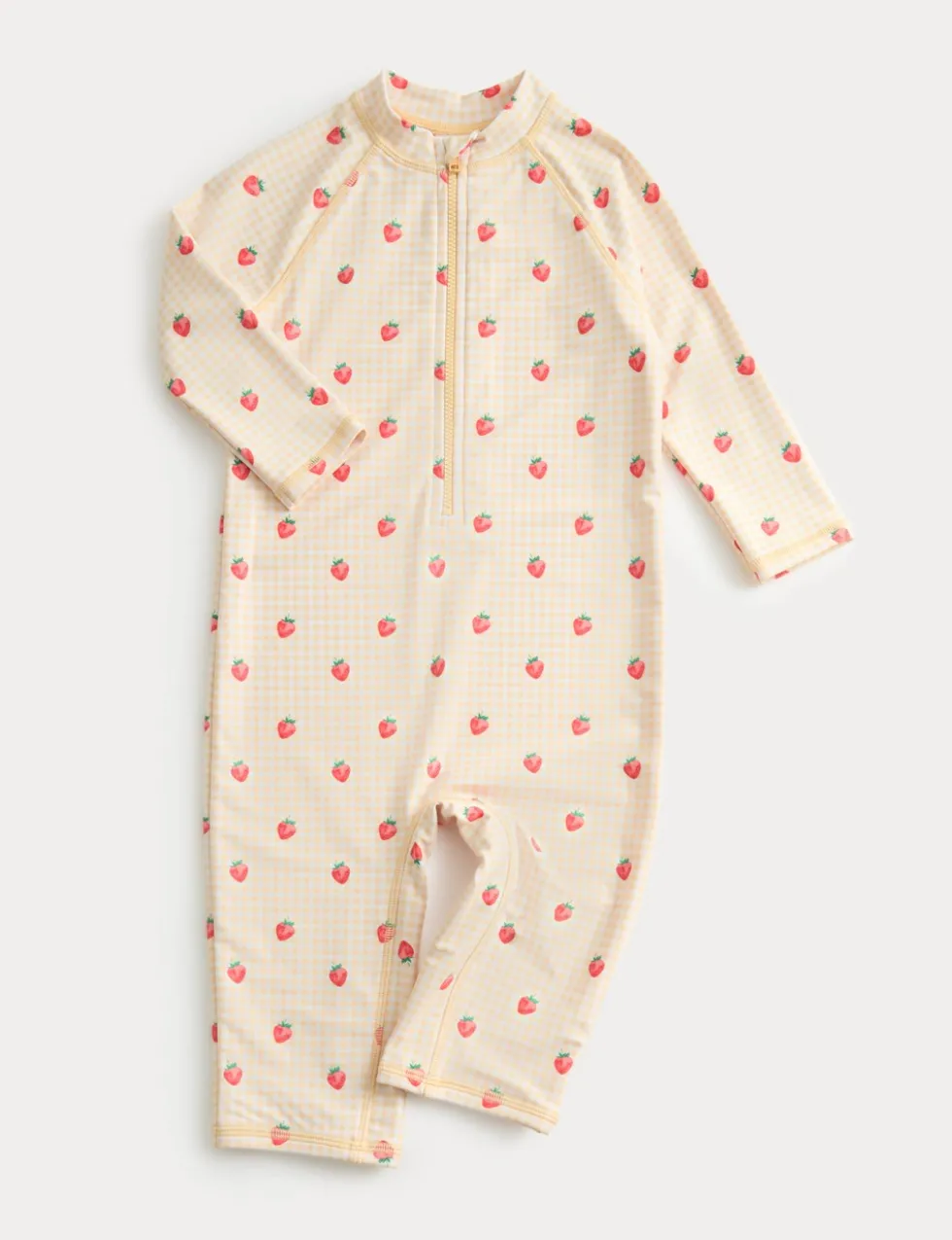 Gingham Long Sleeve Swimsuit (2-8 Yrs)