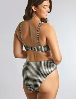 Gingham Textured Ruched Bikini Bottoms