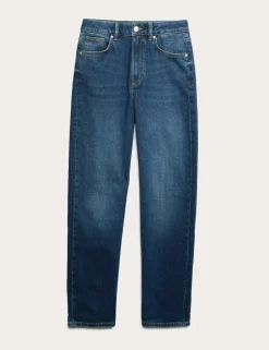 Girlfriend Mid Rise Turn Up Jeans with Lyocell