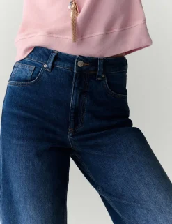 Girlfriend Mid Rise Turn Up Jeans with Lyocell