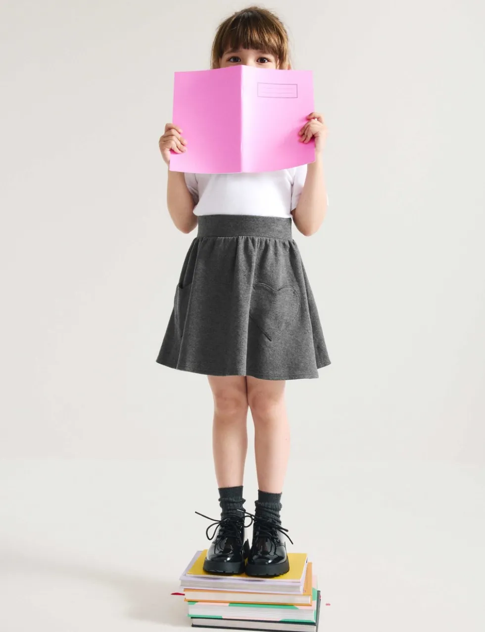 Girls' Cotton Rich Skater School Skirt (2-14 Yrs)