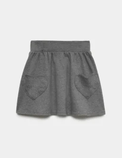 Girls' Cotton Rich Skater School Skirt (2-14 Yrs)