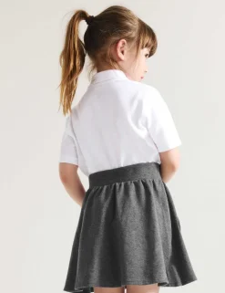 Girls' Cotton Rich Skater School Skirt (2-14 Yrs)