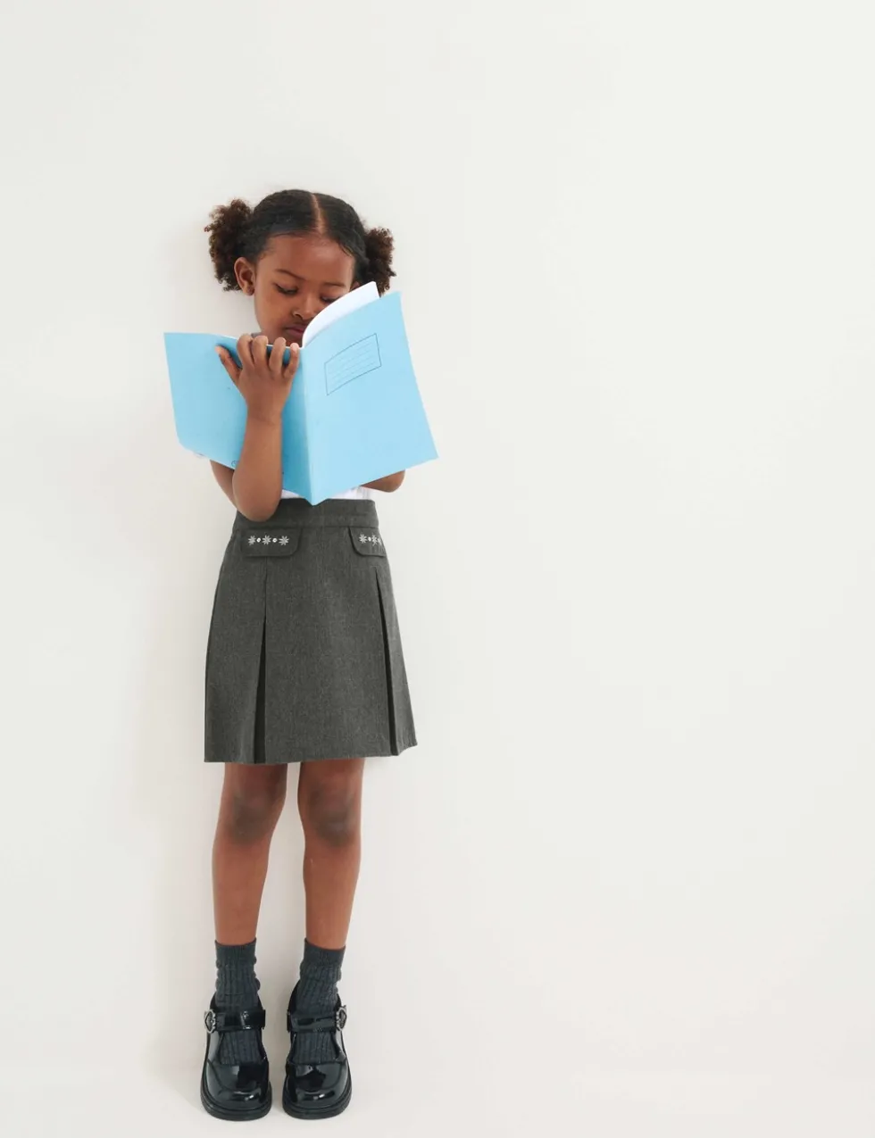 Girls' Embroidered School Skirt (2-18 Yrs)