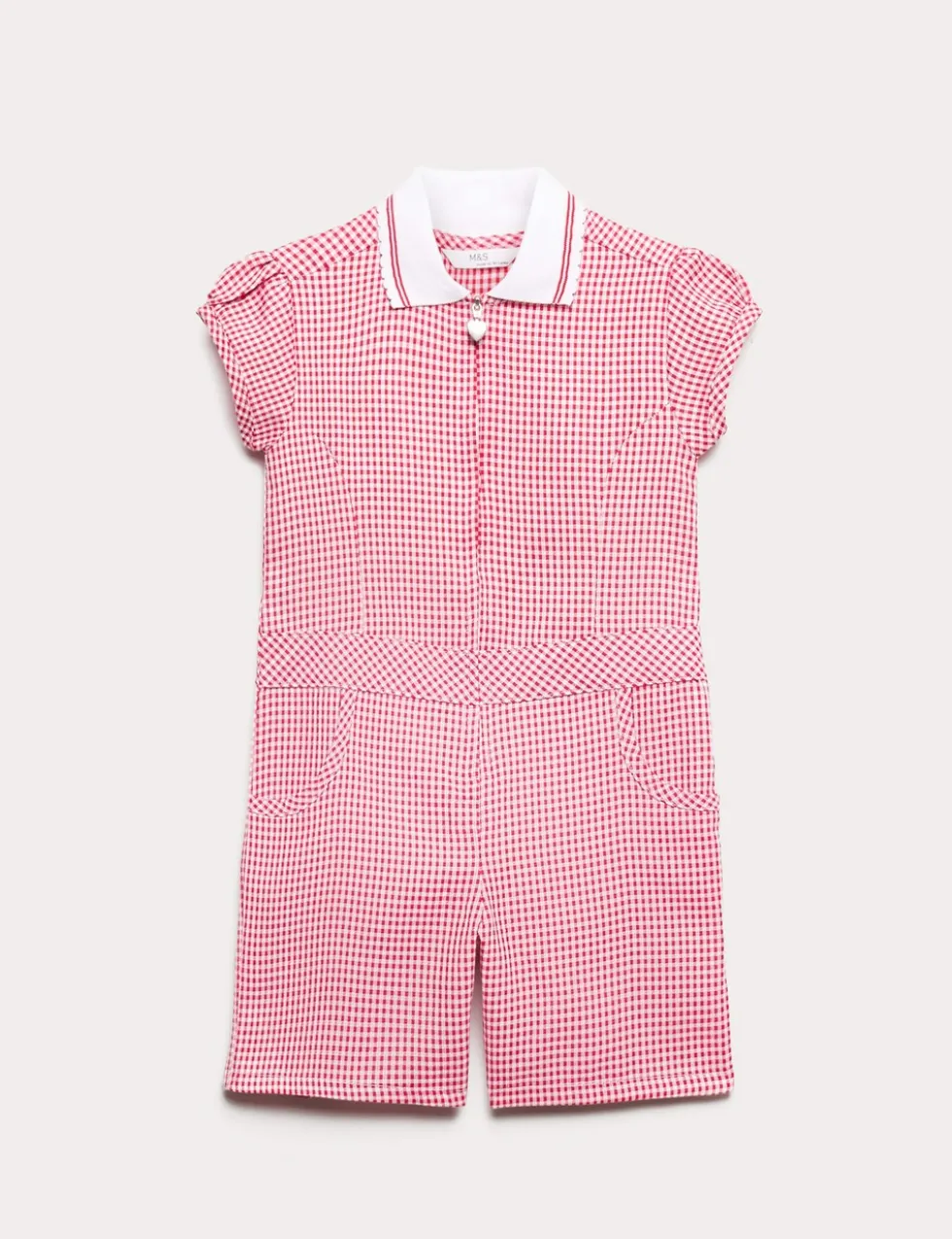 Girls' Gingham School Playsuit (2-14 Yrs)