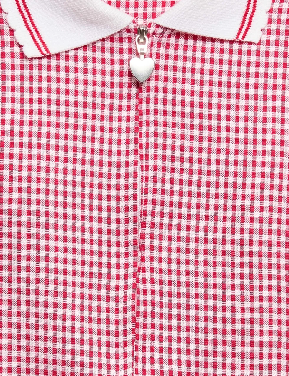 Girls' Gingham School Playsuit (2-14 Yrs)