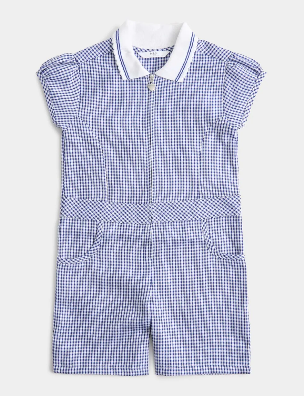 Girls' Gingham School Playsuit (2-14 Yrs)
