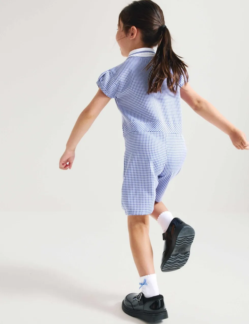 Girls' Gingham School Playsuit (2-14 Yrs)