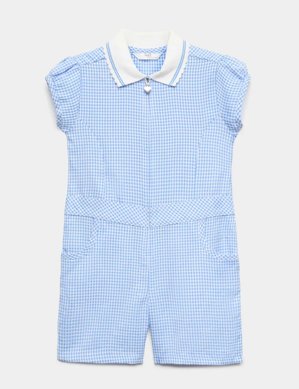 Girls' Gingham School Playsuit (2-14 Yrs)