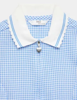 Girls' Gingham School Playsuit (2-14 Yrs)