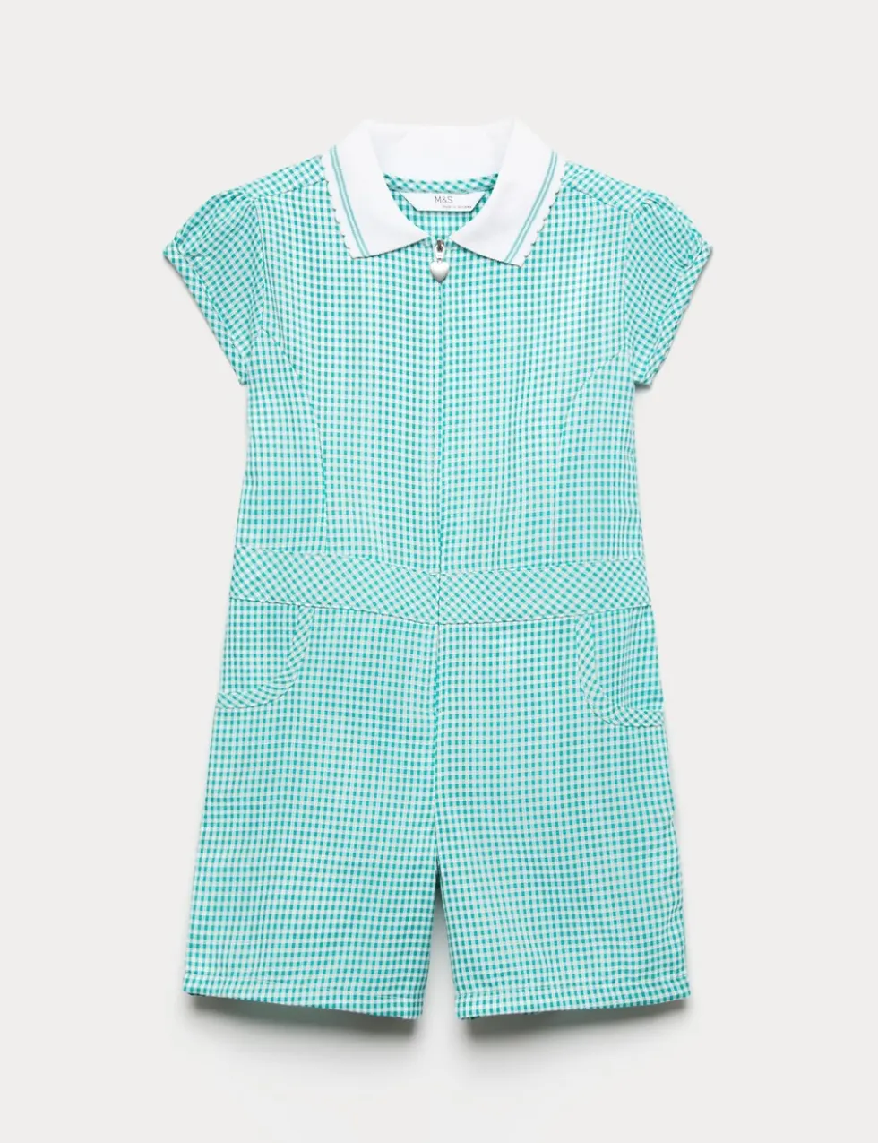 Girls' Gingham School Playsuit (2-14 Yrs)