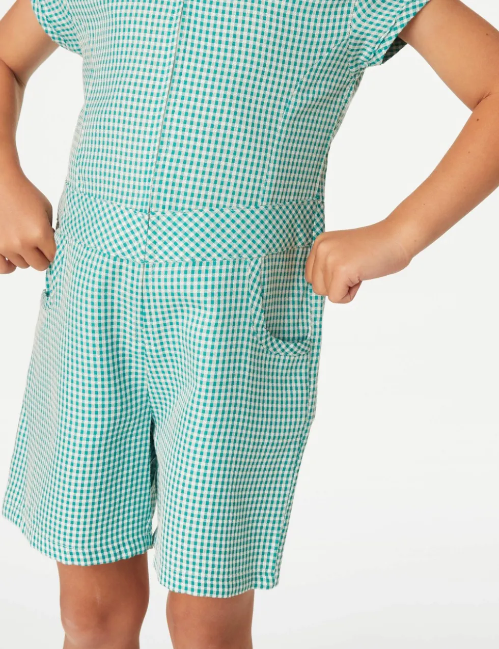 Girls' Gingham School Playsuit (2-14 Yrs)
