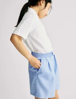 Girls' Gingham School Shorts (3-14 Yrs)