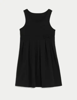 Girls' Jersey Bow School Pinafore (2-12 Yrs)