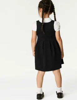 Girls' Jersey Bow School Pinafore (2-12 Yrs)