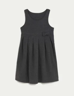 Girls' Jersey Bow School Pinafore (2-12 Yrs)