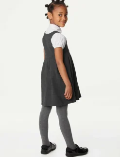 Girls' Jersey Bow School Pinafore (2-12 Yrs)