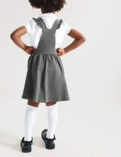 Girls' Jersey Frilled School Pinafore (2-12 Yrs)
