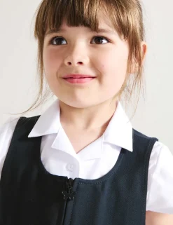 Girls' Pleated School Pinafore (2-12 Yrs)