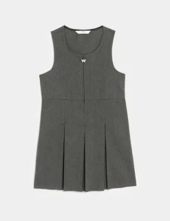 Girls' Pleated School Pinafore (2-12 Yrs)