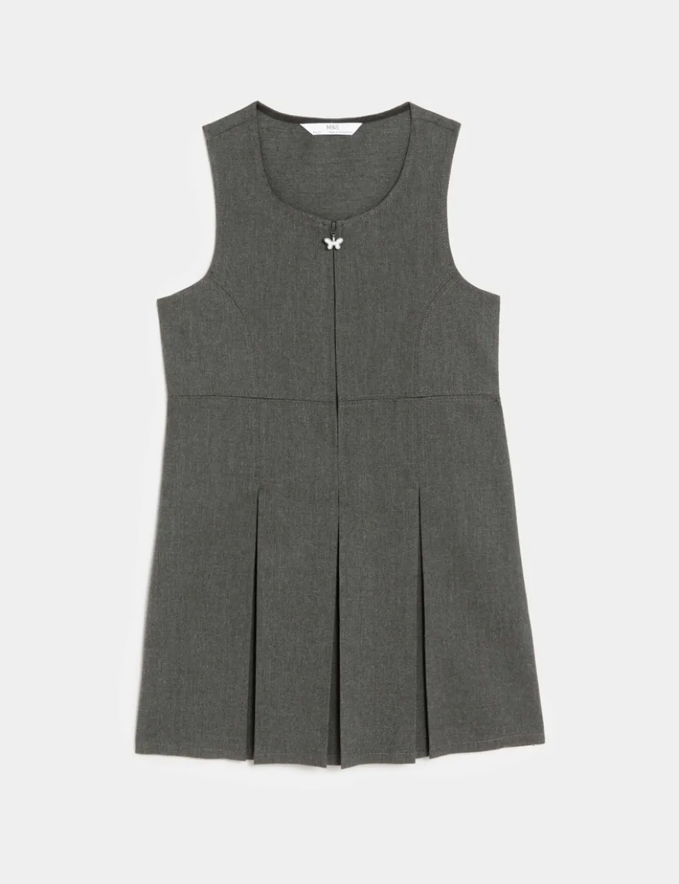 Girls' Pleated School Pinafore (2-12 Yrs)