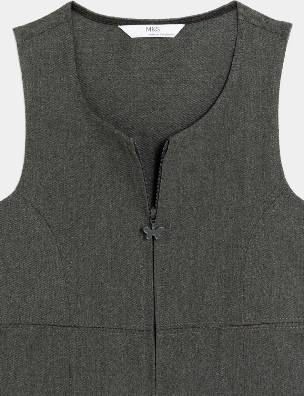 Girls' Pleated School Pinafore (2-12 Yrs)