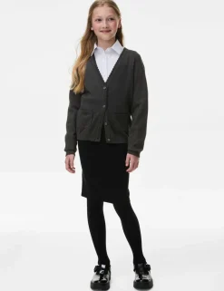 Girls' Pure Cotton School Cardigan (2-18 Yrs)
