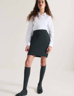Girls' Short Pencil School Skirt (9-16 Yrs)