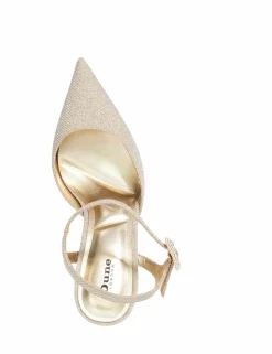 Glitter Stiletto Heel Ankle Strap Court Shoes