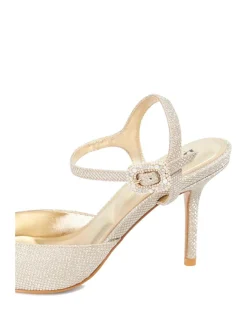 Glitter Stiletto Heel Ankle Strap Court Shoes