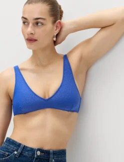 Glitter V-Neck Bikini Top