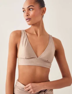 Glittery Triangle V-Neck Bikini Top