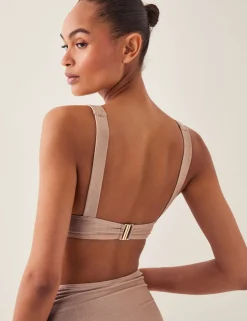 Glittery Triangle V-Neck Bikini Top