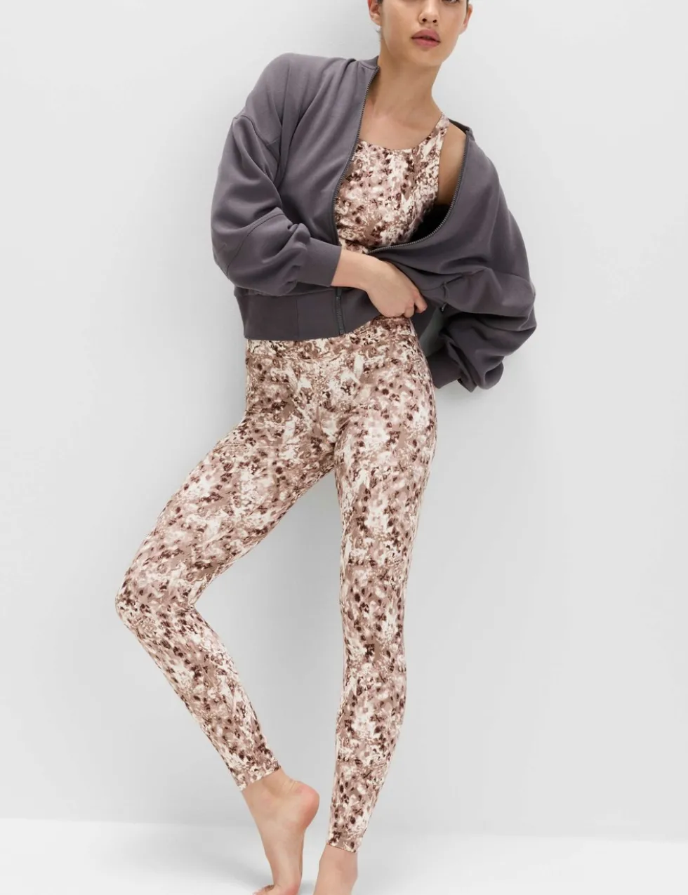 Go Balance Printed Wrap Waist Yoga Leggings