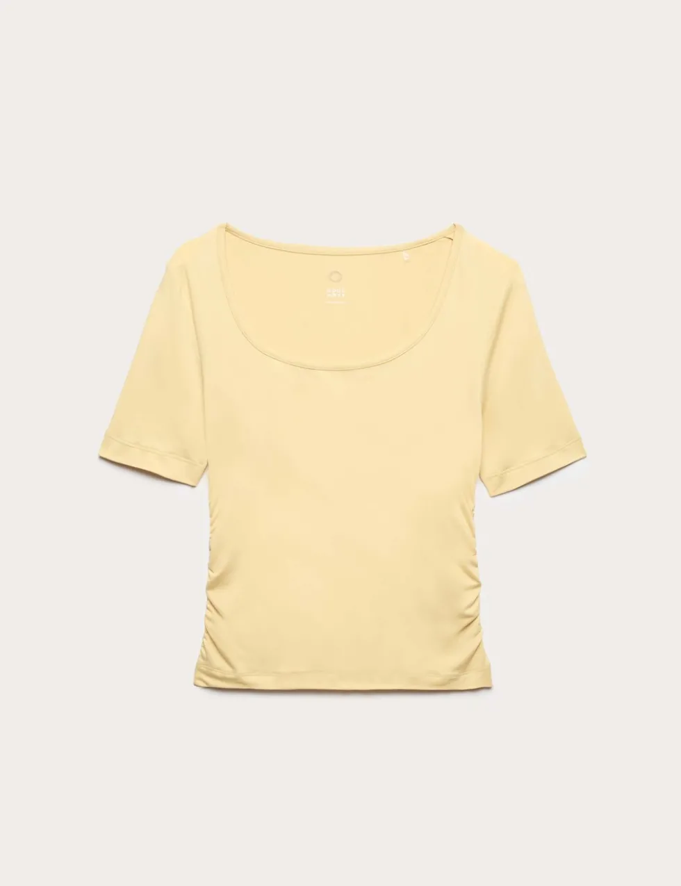 Go Balance Scoop Neck Ruched Fitted Top