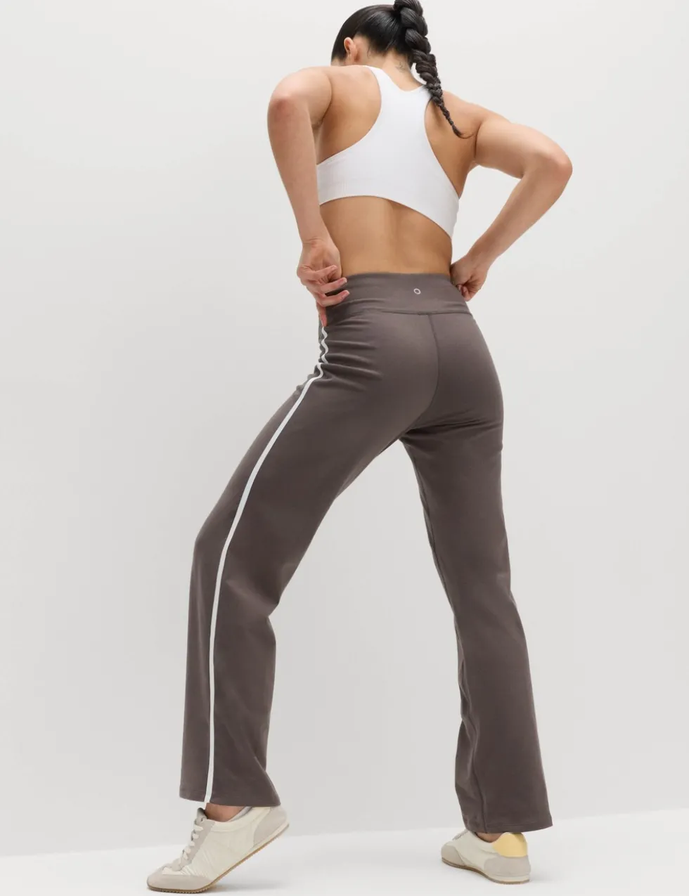 Go Easy Cotton Rich Side Stripe High Waisted Straight Leg Joggers