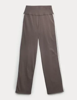 Go Easy Cotton Rich Side Stripe High Waisted Straight Leg Joggers
