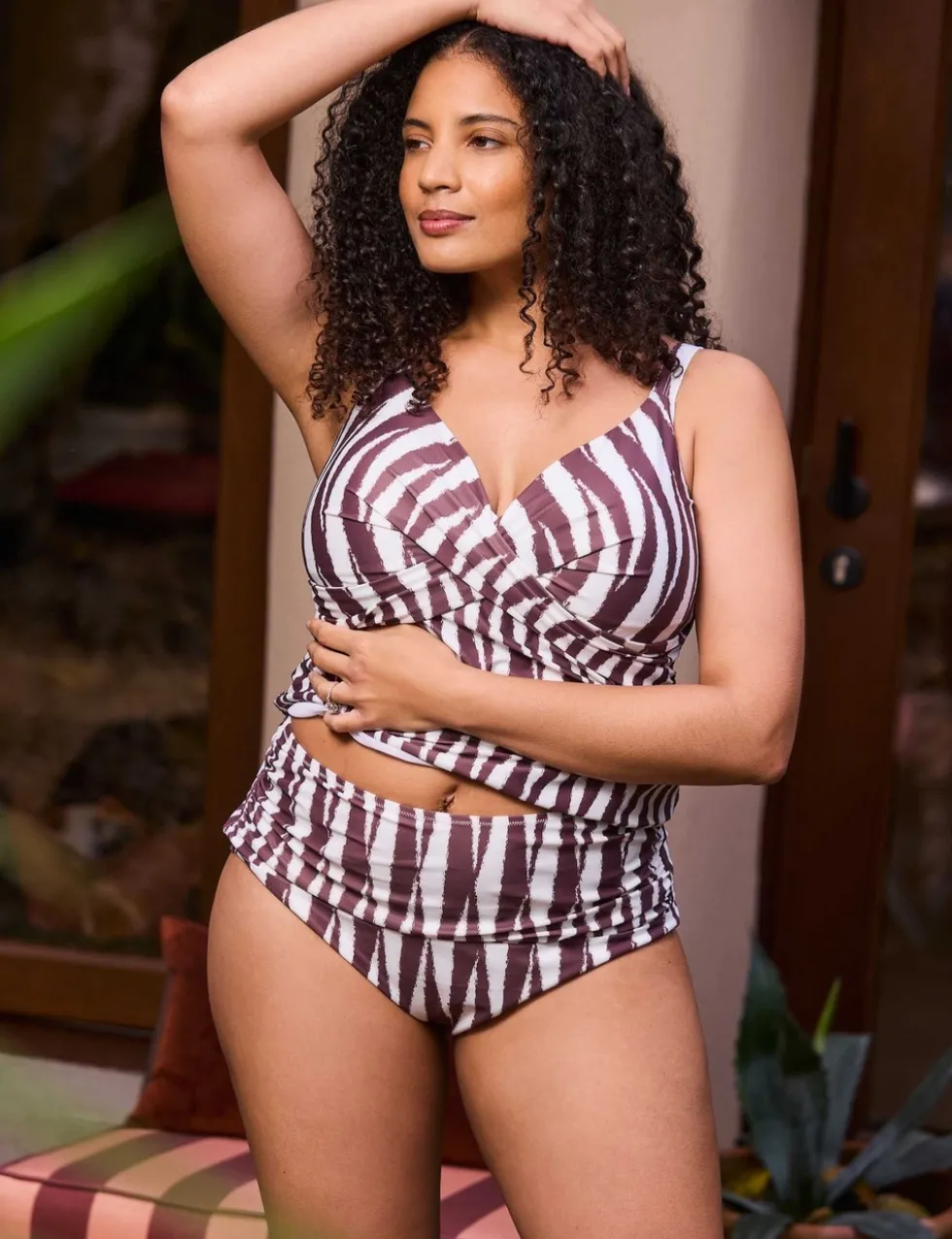 Goemetric Ruched Tankini Bottoms