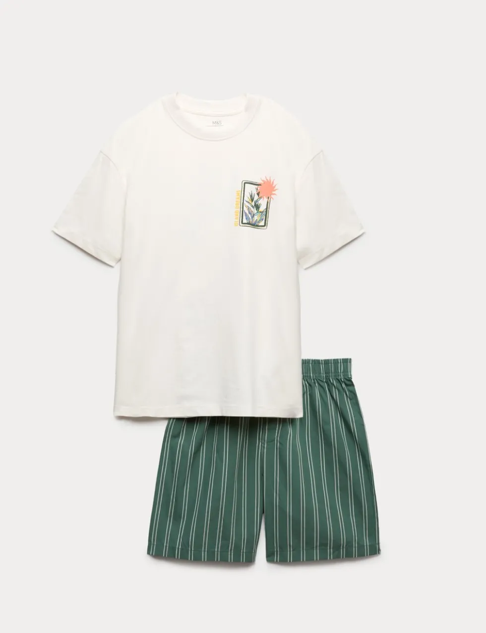 Graphic Striped Short Pyjamas (6-16 Yrs)