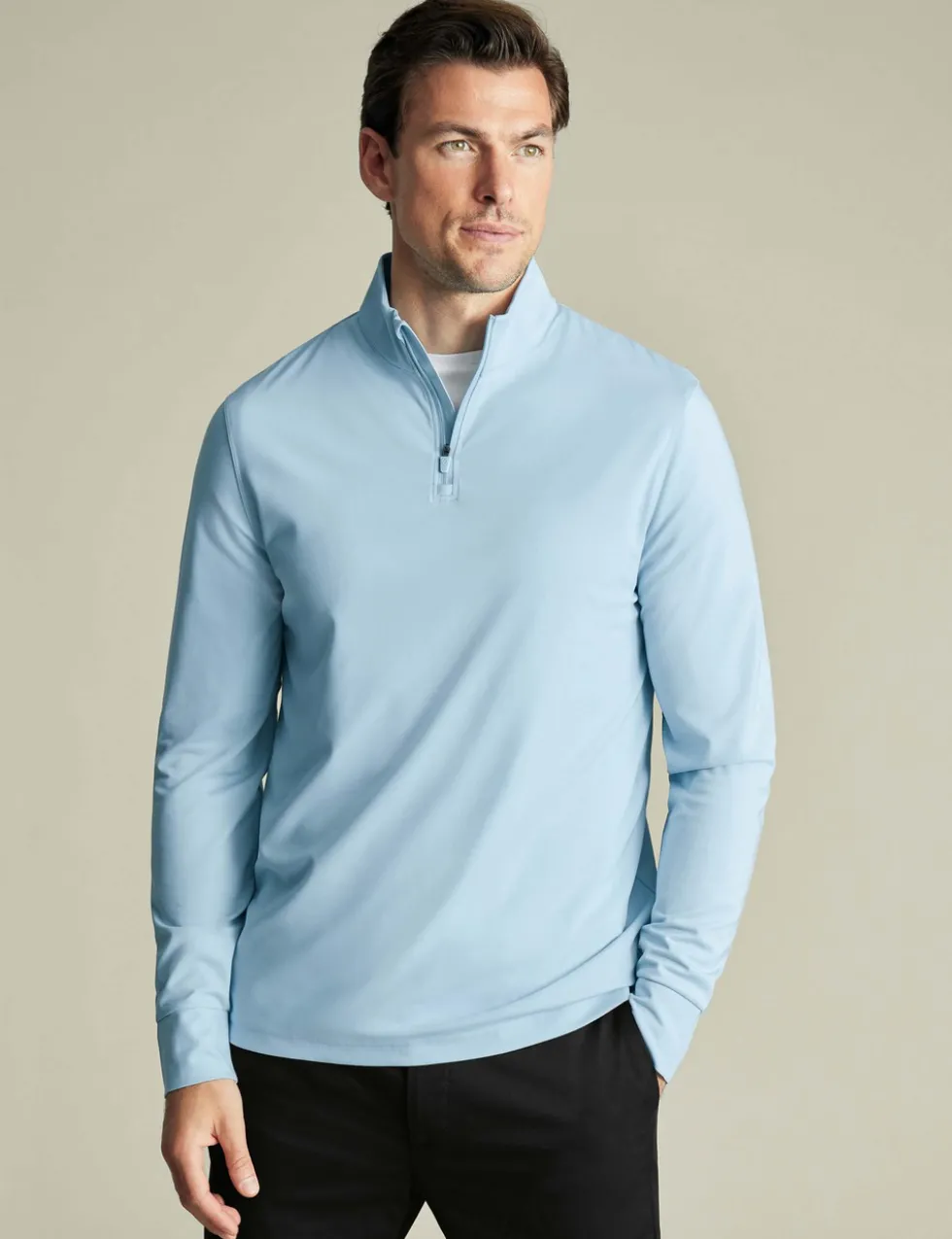 Half Zip Long Sleeve Polo Shirt