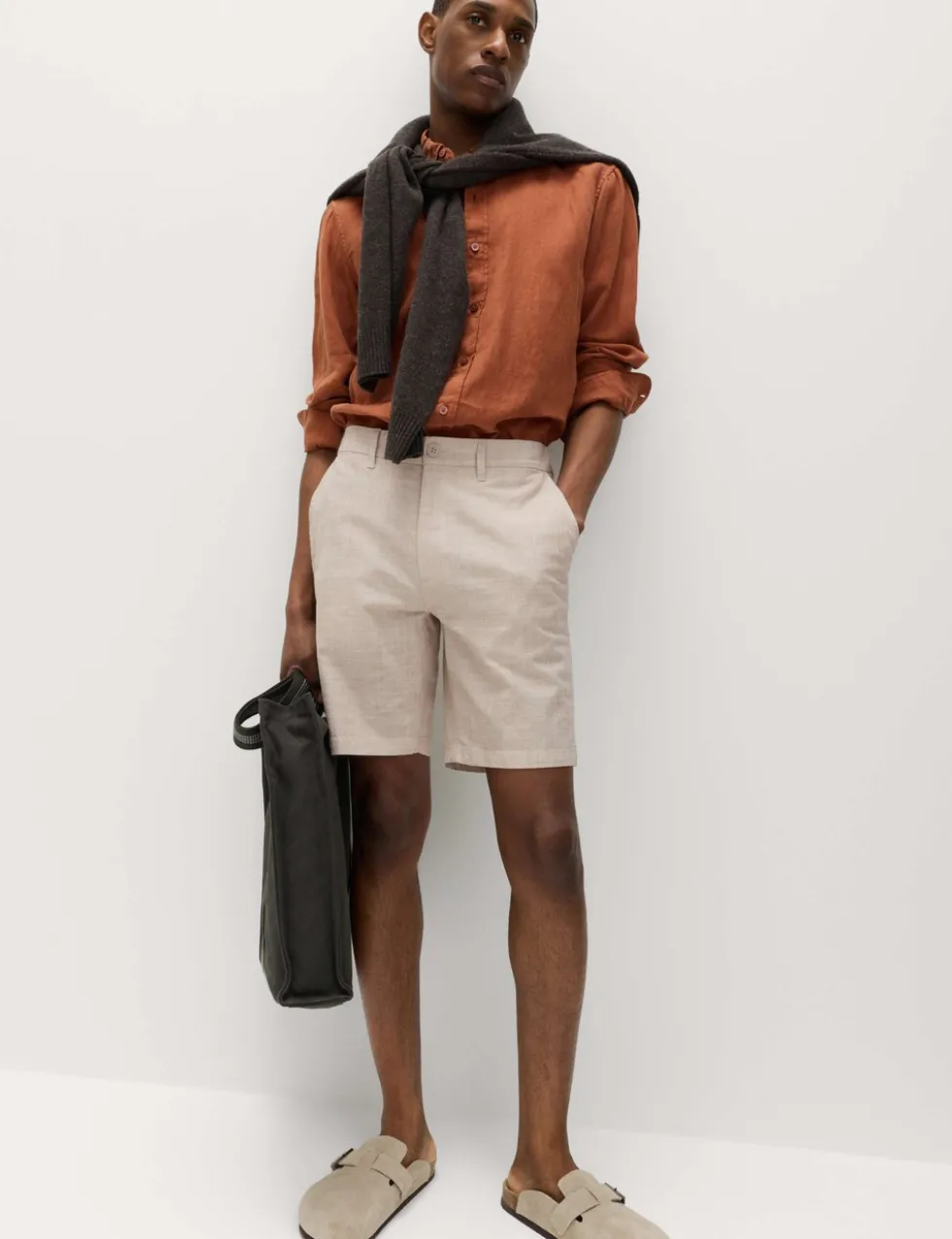 Half-Elasticated Waist Chino Shorts